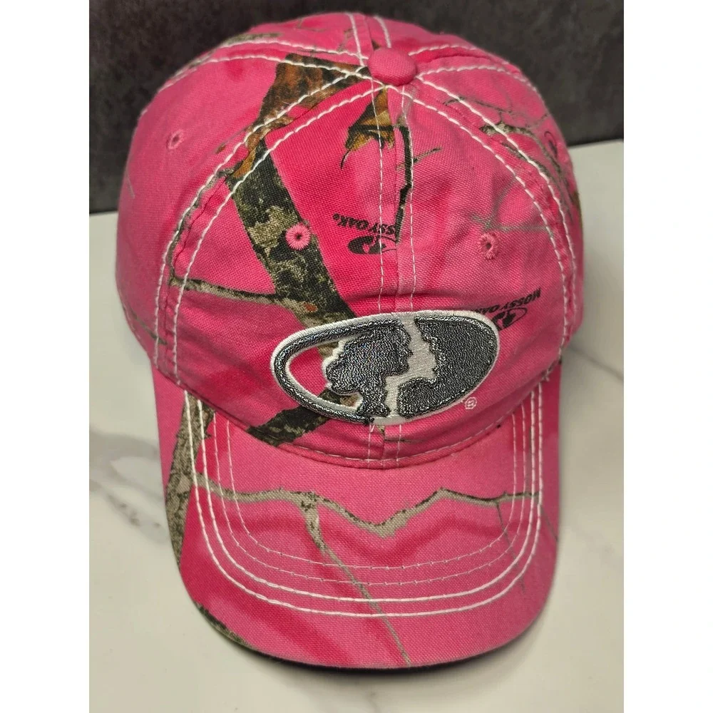 Mossy Oak Pink Camo Baseball Cap‎ Embroidered Logo Adjustable Hat OSFM